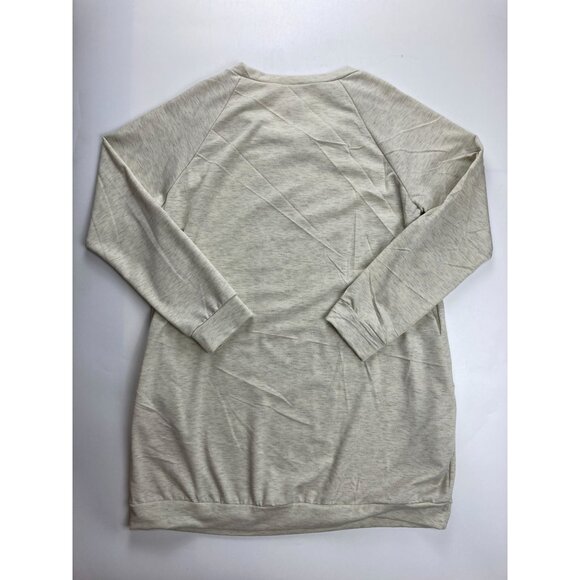 Love Kuza Women's S Creme Owl Lightweight Oversized Sweatshirt with Pockets Made - Picture 2 of 4